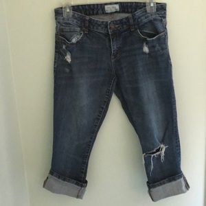 Aeropostale Ripped Denim Capris